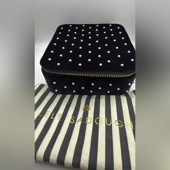 Lele Sadoughi Everything Case Velvet Pearl Travel NWT Storage Organizer Pouch - Picture 3 of 3